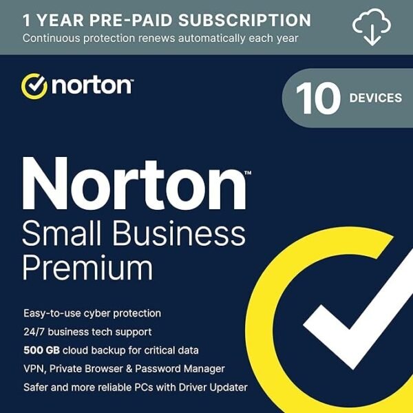Norton Small Business Premium 2025 – 1 Year / 10 Devices | Business Cybersecurity Suite