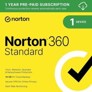 NortonLifeLock Norton 360 Standard 2025 – 1 Year / 1 Device | Antivirus with Secure VPN