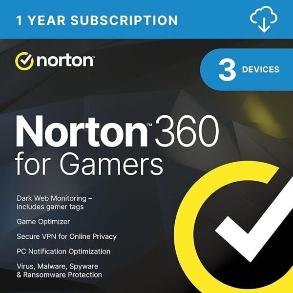 NortonLifeLock Norton 360 for Gamers 2024 – 1 Year / Up to 3 Devices | Advanced Gaming Protection